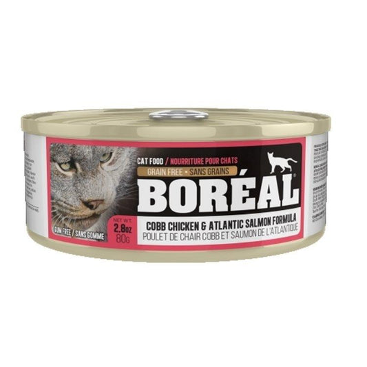 Boreal Cobb Chicken & Atlantic Salmon Grain-Free Wet Cat Food Can, 80-gram (Size: 80-gram)