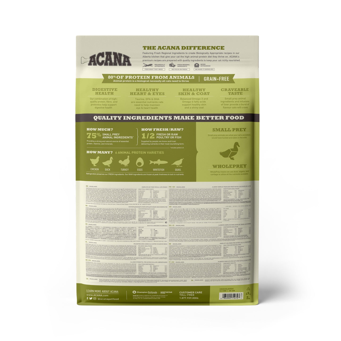 ACANA Grasslands Dry Cat Food, 4.5-kg (Size: 4.5-kg)