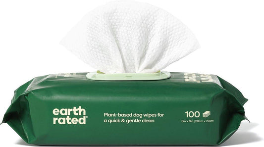 Earth Rated Unscented Plant-Based Dog Wipes, 100-count