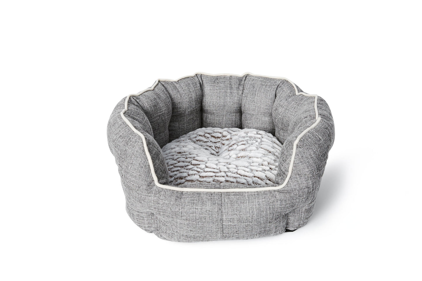 Bud'z Deluxe Round Cuddler Dog Bed, Gray, 44 x 44 x 26-cm (Size: 44 x 44 x 26-cm)