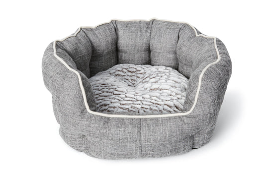 Bud'z Deluxe Round Cuddler Dog Bed, Gray, 58 x 58 x 26-cm (Size: 58 x 58 x 26-cm)