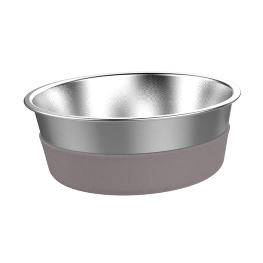 Messy Mutts Stainless Steel Heavy Gauge Non-Slip Dog Bowl, Large (Size: Large)
