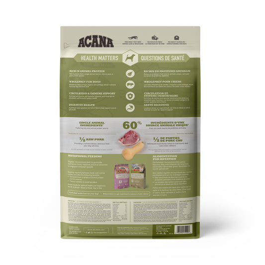 ACANA Singles Limited Ingredient Diet Pork & Squash Recipe Dry Dog Food, 5.4-kg