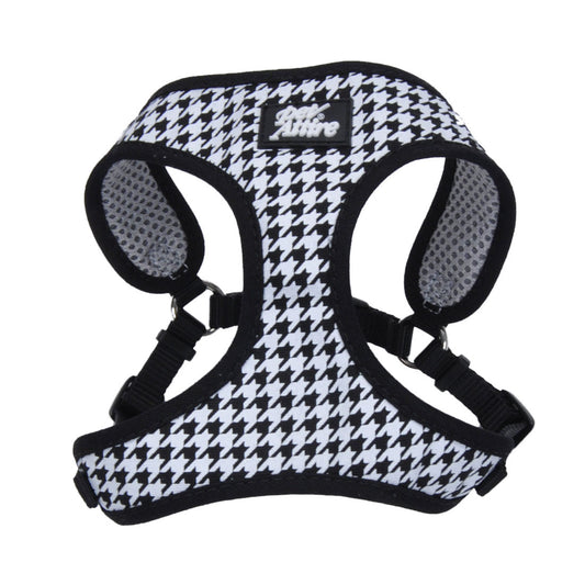 Ribbon Designer Wrap Adjustable Dog Harness, Houndstooth, 1-in x 28-in-36-in (Size: 1-in x 28-in-36-in)