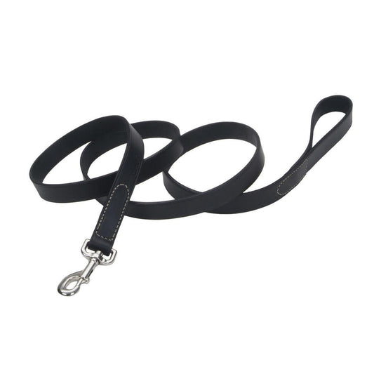 Circle T Oak Tanned Leather Double-Ply Spiked Dog Collar, Black, 1.5-in x 26-in (Size: 1.5-in x 26-in)