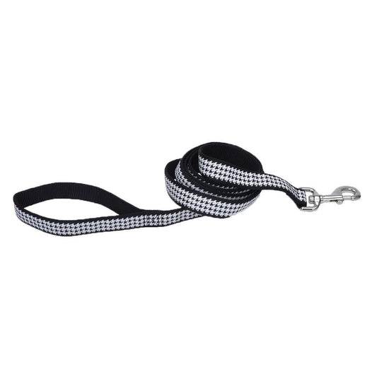 Ribbon Dog Leash, Houndstooth, 5/8-in x 6-ft (Size: 5/8-in x 6-ft, Color: Houndstooth)