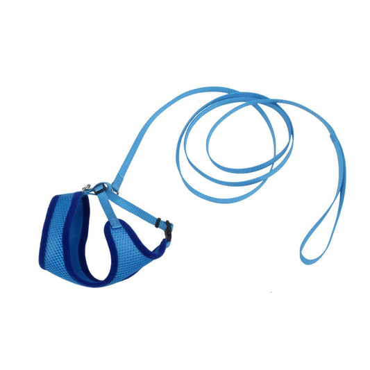 Coastal Comfort Soft Adjustable Cat Harness & Leash, Blue Lagoon, 3/8-in x 14-16-in (Size: 3/8-in x 14-16-in)