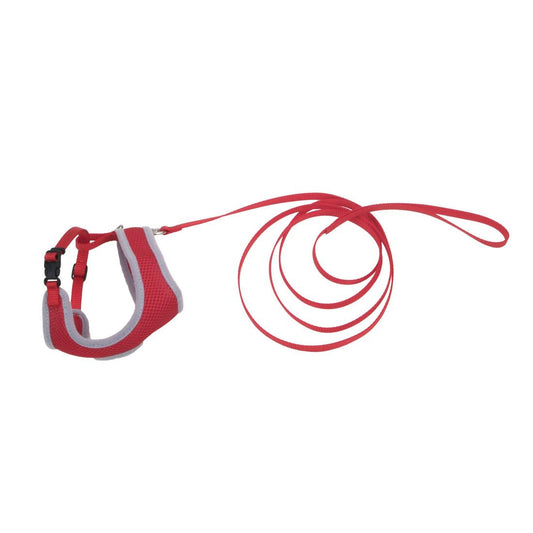 Coastal Comfort Soft Adjustable Cat Harness & Leash, Red, 3/8-in x 14-16-in (Size: 3/8-in x 14-16-in)