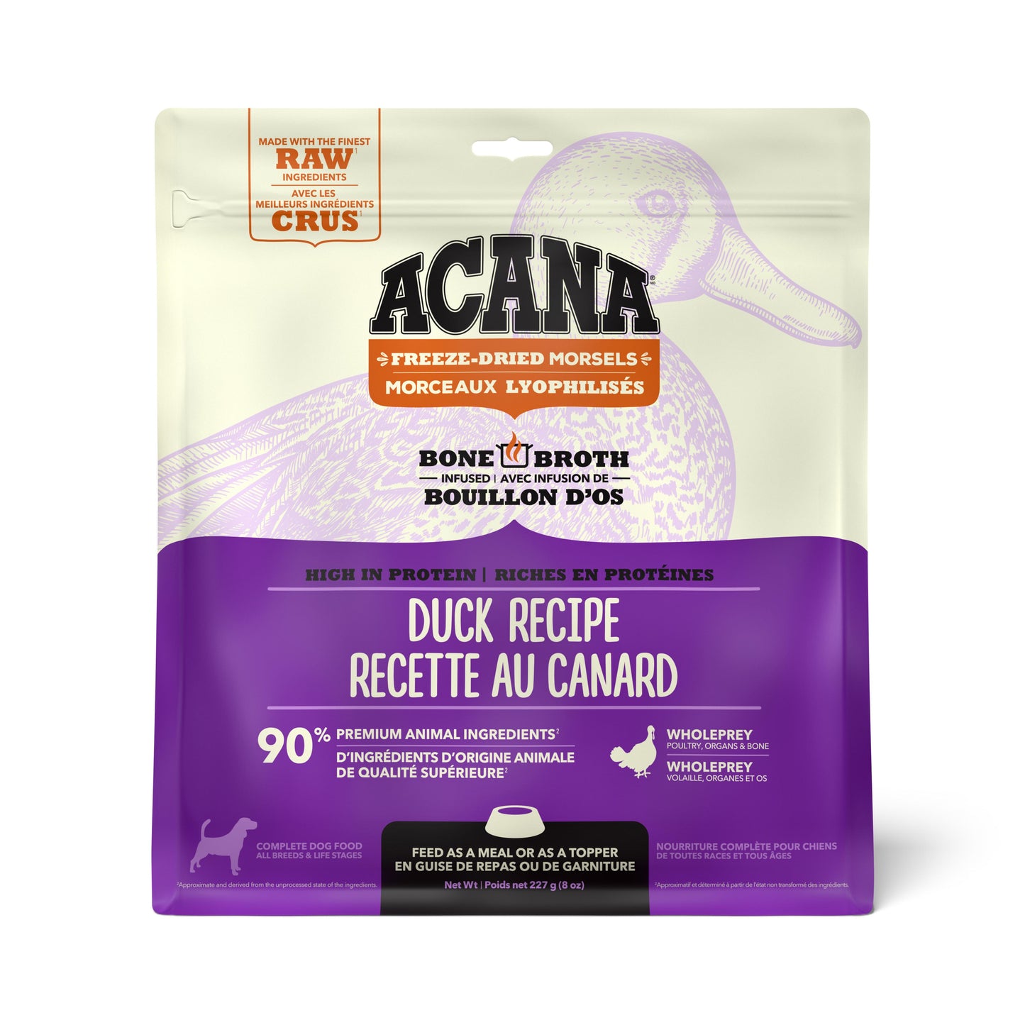 ACANA Duck Recipe Morsels Grain-Free Freeze-Dried Dog Food & Topper, 8-oz (Size: 8-oz)