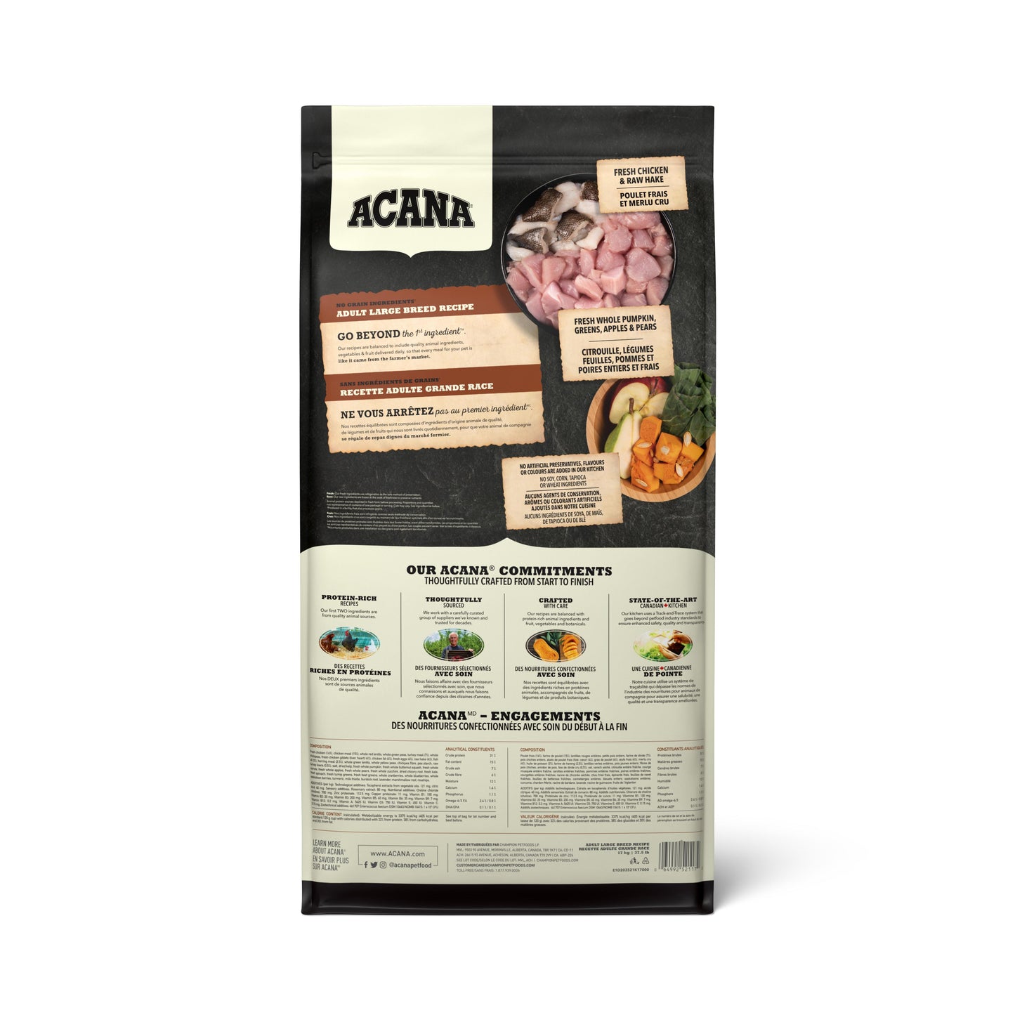 ACANA Adult Large Breed Dry Dog Food, 17-kg (Size: 17-kg)