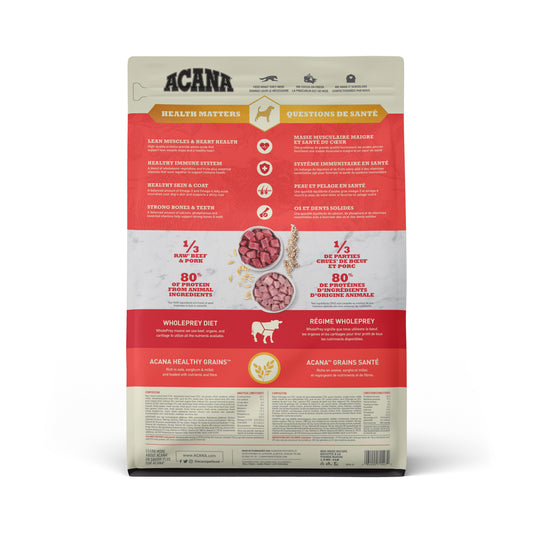 ACANA Healthy Grains Ranch-Raised Red Meat Dry Dog Food, 1.8-kg