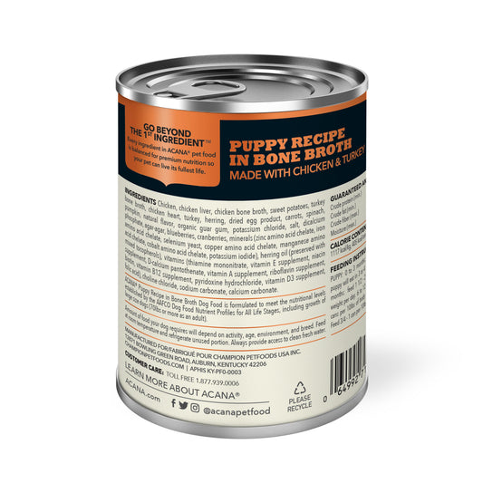 ACANA Premium Pate Puppy Recipe in Bone Broth Wet Dog Food, 12.8-oz