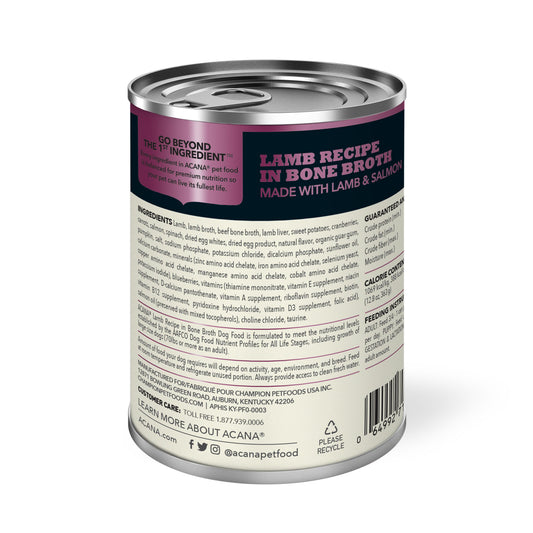 ACANA Premium Chunks Lamb Recipe in Bone Broth Wet Dog Food, 12.8-oz