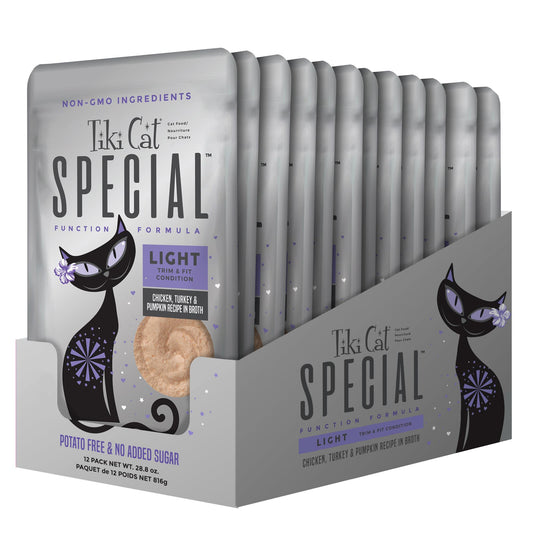 Tiki Cat Special LIGHT Chicken, Turkey & Pumpkin Recipe in Broth Wet Cat Food Pouch, 2.4-oz