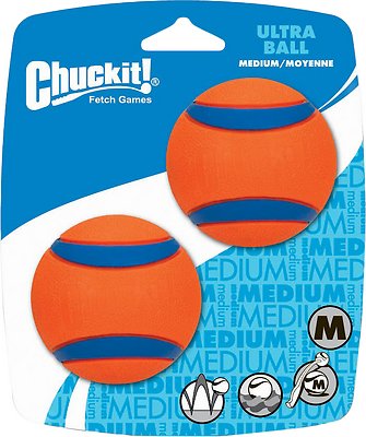 Chuckit! Ultra Rubber Ball Dog Toy, 2 pack, Medium, 2 pack (Size: Medium, 2 pack)