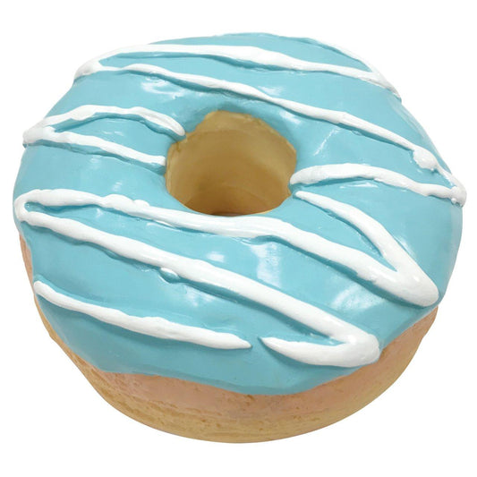 foufouBRANDS Donut Chew Latex Dog Toy, Blue, 4-in (Size: 4-in)