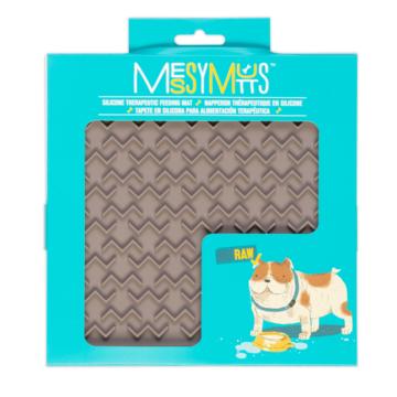 Messy Mutts Silicone Therapeutic Lick Dog Slow Feeder Mat, Grey, 8-in x 8-in (Size: 8-in x 8-in)