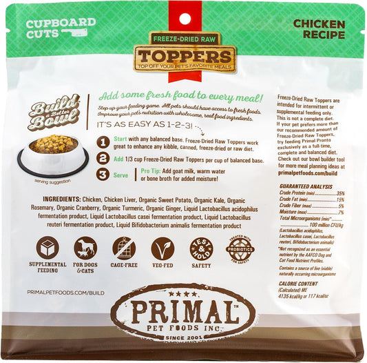 Primal Toppers Chicken Freeze-Dried Raw Dog & Cat Food Topper, 3.5-oz