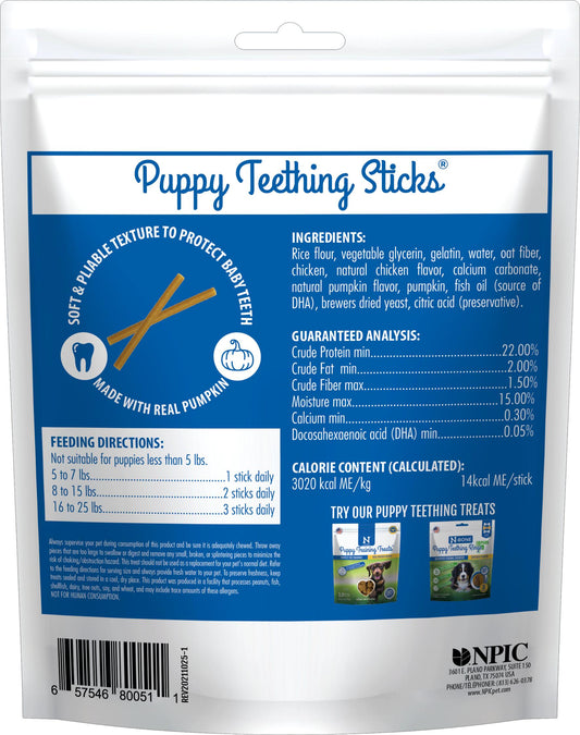 N-Bone Puppy Teething Sticks Pumpkin Flavor Dog Treats, 3.74-oz