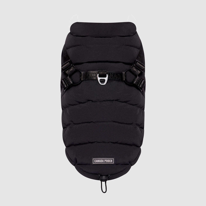 Canada Pooch Harness Puffer Dog Jacket, Black, Size 10