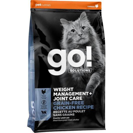 Go! Solutions Weight Management + Joint Care Chicken Grain-Free Dry Cat Food, 3-lb (Size: 3-lb)