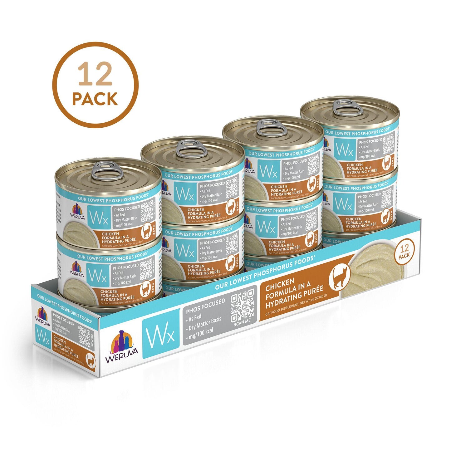 Weruva Wx Phos Focused Chicken Formula in a Hydrating Puree Wet Cat Food Can, 3-oz (Size: 3-oz)