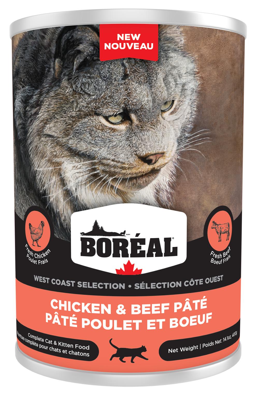 Boreal West Coast Selection Chicken & Beef Pate Wet Cat Food, 400-gram (Size: 400-gram)