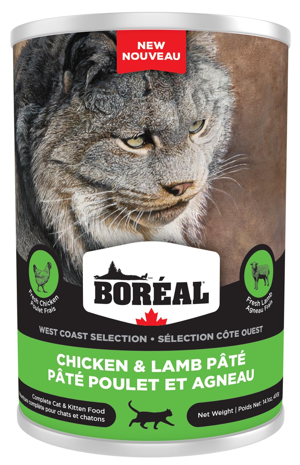 Boreal West Coast Selection Chicken & Lamb Pate Wet Cat Food, 400-gram (Size: 400-gram)