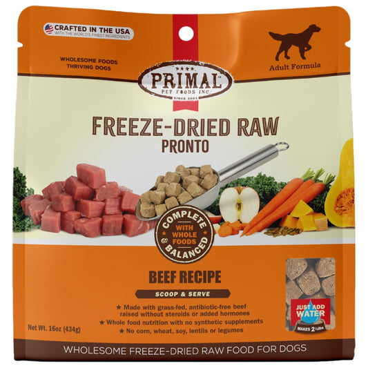 Primal Pronto Raw Freeze-Dried Beef Recipe Dog Food, 25-oz (Size: 25-oz)