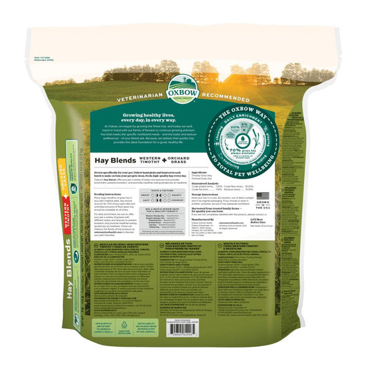 Oxbow Hay Blend Western Timothy & Orchard Grass Small Animal Food, 90-oz