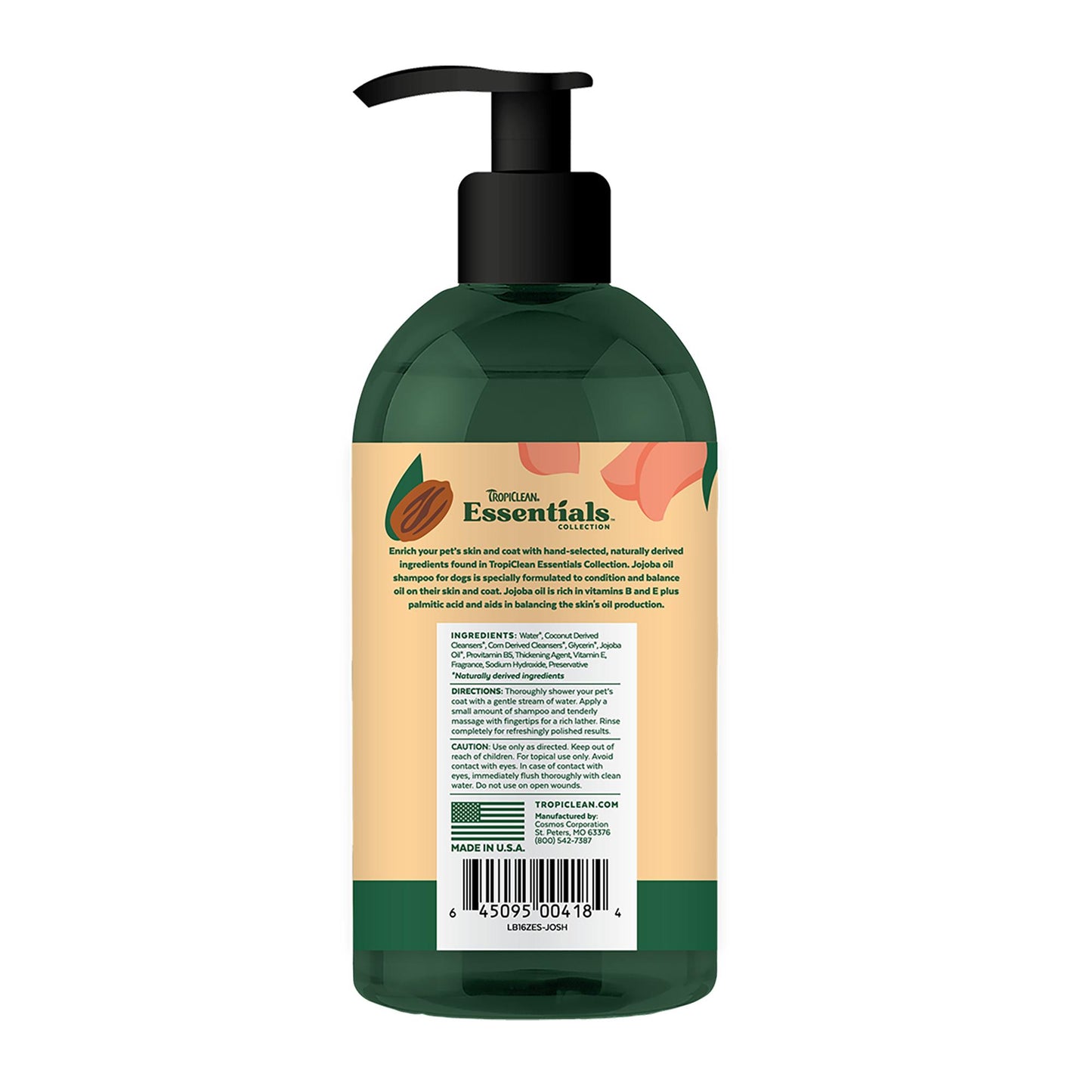 Tropiclean Essentials Jojoba Oil Oil Control Shampoo for Dogs, 16-oz (Size: 16-oz)