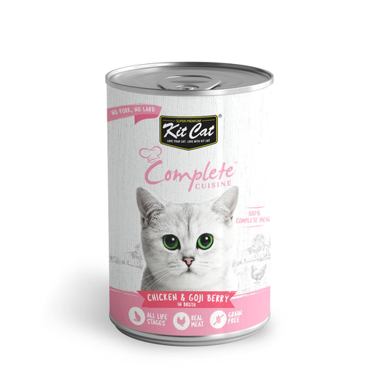 Kit Cat Complete Cuisine Chicken & Goji Berry in Broth Wet Cat Food Can, 150-gram (Size: 150-gram)