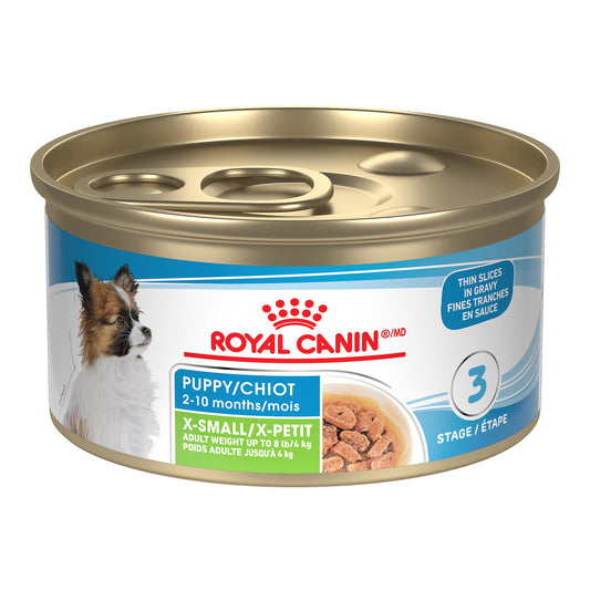 Royal Canin Canine Health Nutrition X-Small Puppy Thin Slices in Gravy Wet Dog Food Can, 3-oz