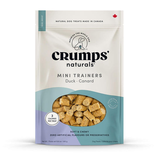Crumps' Naturals Mini Trainers Duck Dog Treats, 132-gram
