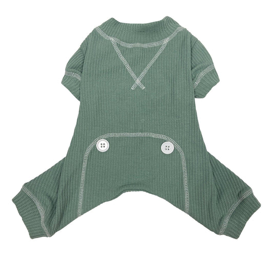 foufouBRANDS Thermal Dog Pajamas, Green, X-Small (Size: X-Small)