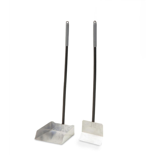 Petmate Clean Response Aluminum Spade & Pan Dog Pooper Scooper Set, Black/Silver, Large (Size: Large)