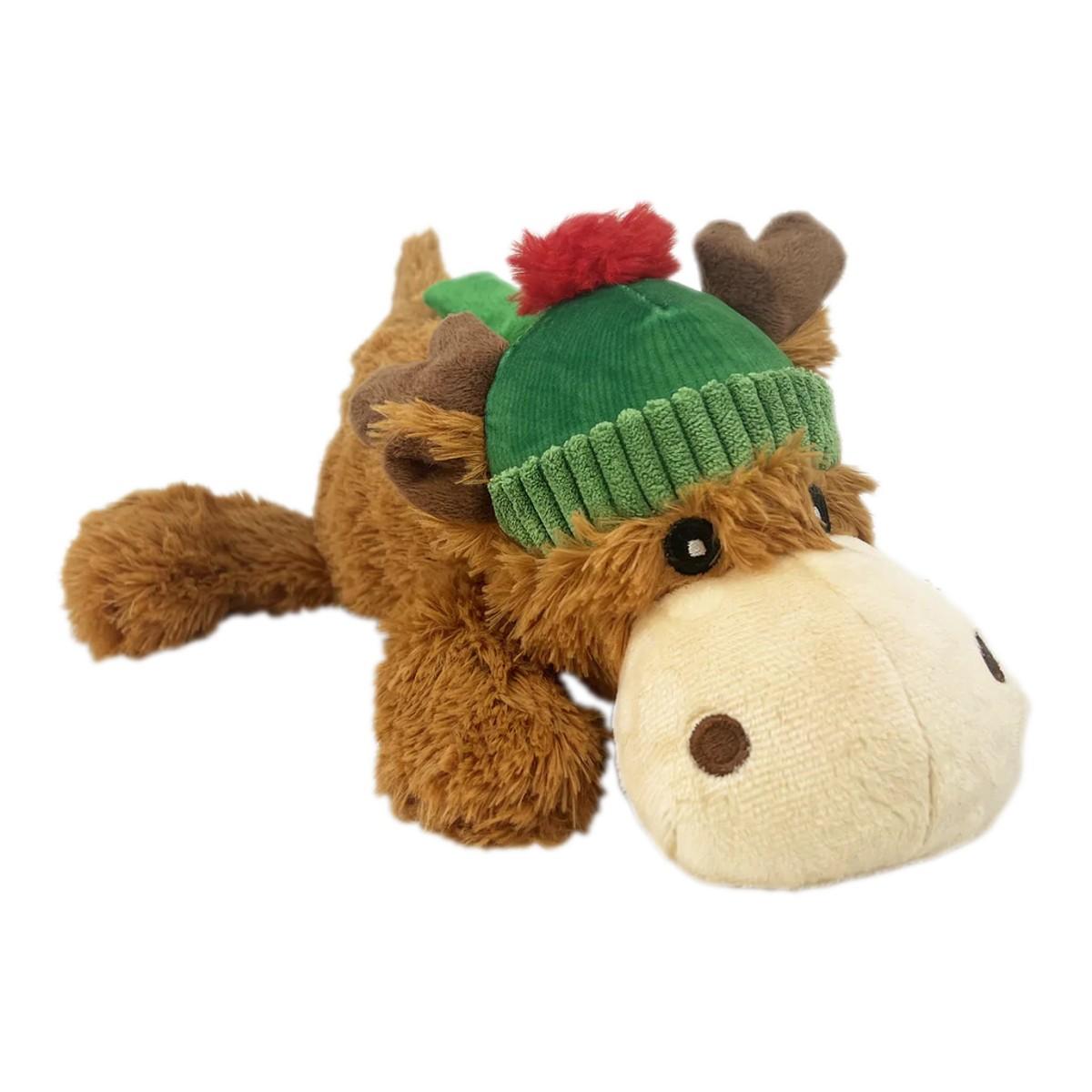 KONG Holiday Cozie Reindeer with Green Hat & Scarf Dog Toy, Medium (Size: Medium)