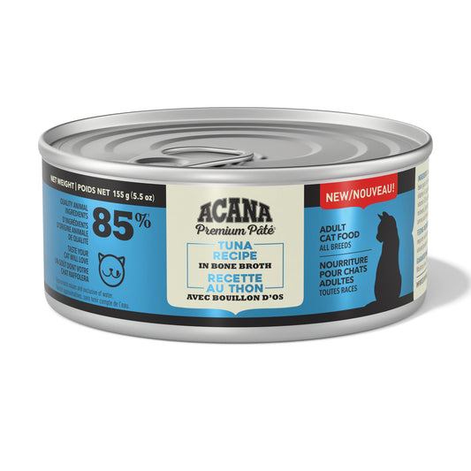 ACANA Premium Pate Tuna Recipe in Bone Broth Wet Cat Food (CA), 155-gram (Size: 155-gram)