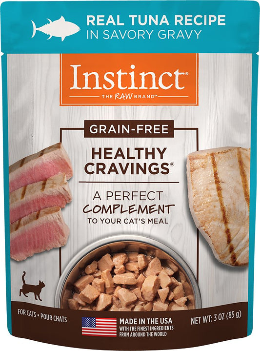 Instinct Healthy Cravings Grain-Free Real Tuna Recipe Wet Cat Food Topper Pouch, 3-oz (Size: 3-oz)