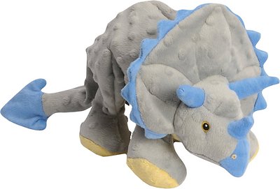 GoDog Dinos Chew Guard Frills Triceratops Dog Toy, Gray, Large (Size: Large)