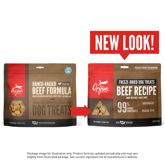 ORIJEN Ranch-Raised Beef Grain-Free Freeze-Dried Dog Treats, 3.25-oz