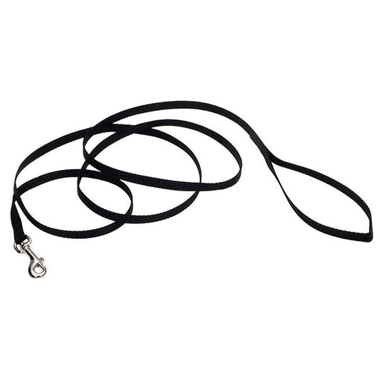 Coastal Single-Ply Dog Leash, Black, 5/8-in Wide x 6-ft Long (Size: 5/8-in Wide x 6-ft Long)