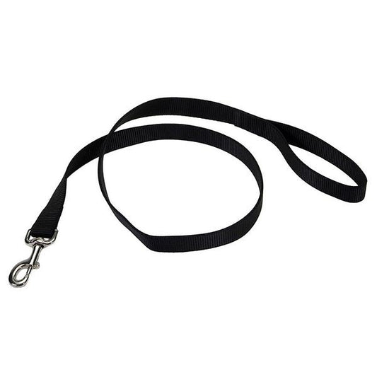 Coastal Single-Ply Dog Leash, Black, 1-in Wide x 6-ft Long (Size: 1-in Wide x 6-ft Long)
