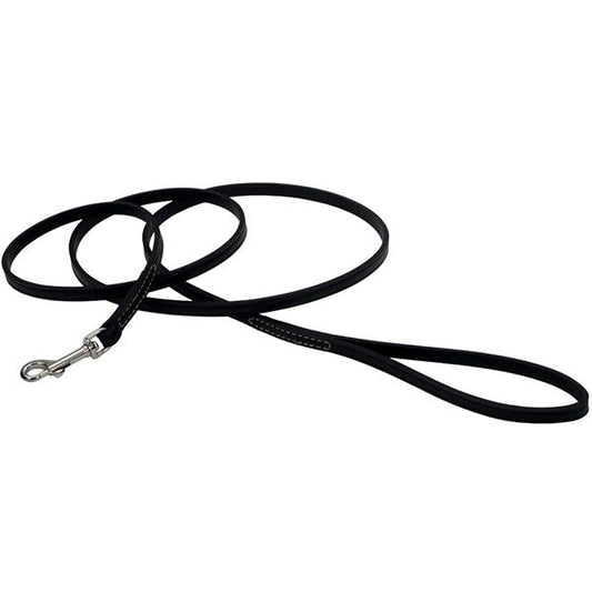 Circle T Oak Tanned Leather Dog Leash, Black, 3/8-in Leather x 6-ft Long (Size: 3/8-in Leather x 6-ft Long)