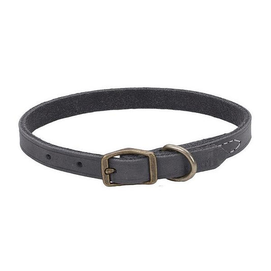 Circle T Rustic Leather Town Dog Collar, Slate Grey, 5/8-in Wide x 16-in Long (Size: 5/8-in Wide x 16-in Long)