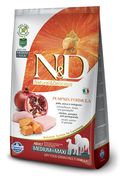 Farmina N&D Pumpkin Chicken & Pomegranate Adult Medium & Maxi Dog Dry Food, 5.5-lb (Size: 5.5-lb)