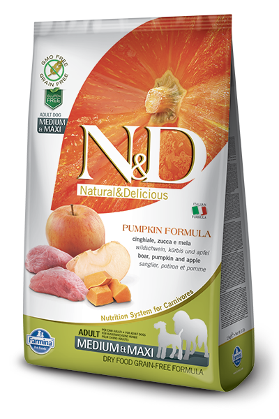 Farmina N&D Pumpkin Boar & Apple Adult Medium & Maxi Dog Dry Food, 26.4-lb (Size: 26.4-lb)