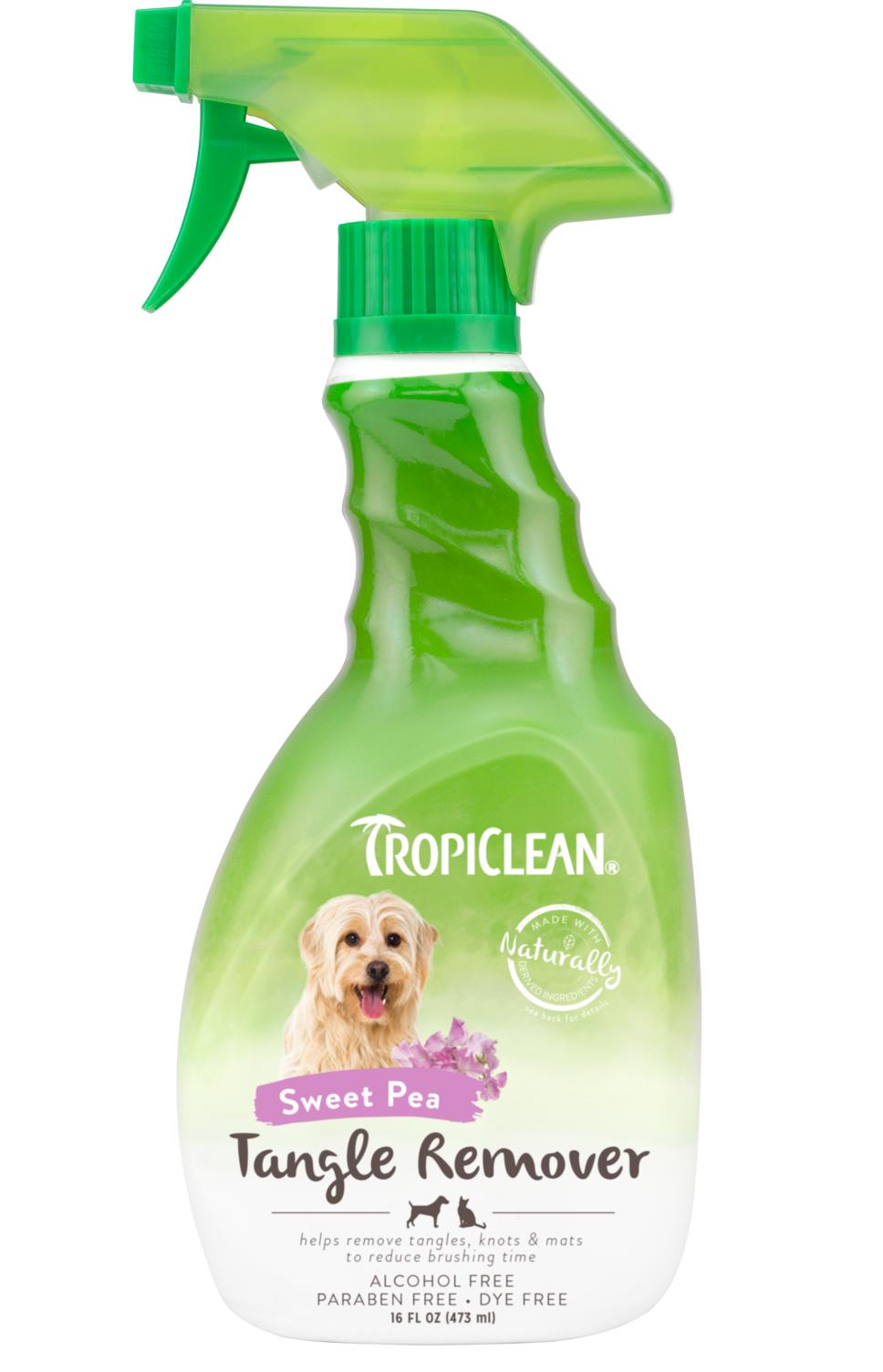 Tropiclean Sweet Pea Tangle Remover Spray for Pets, 16-oz (Size: 16-oz)