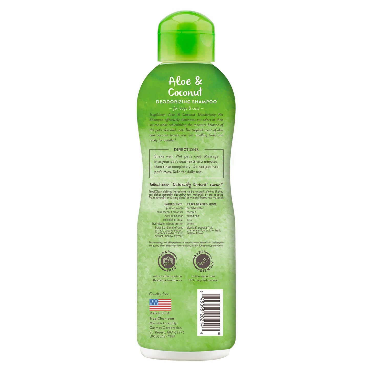 Tropiclean Aloe & Coconut Deodorizing Pet Shampoo, 20-oz (Size: 20-oz)