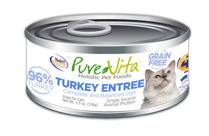 PureVita Grain-Free Turkey Entree Wet Cat Food, 5.5-oz